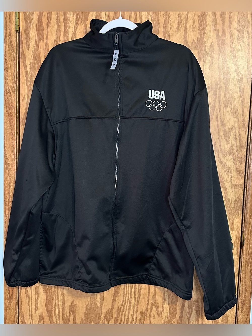 Vintage Black United States Olympic Committee Full Zip Jacket Size XXL